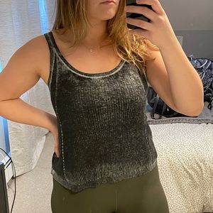 Grey knit tank top